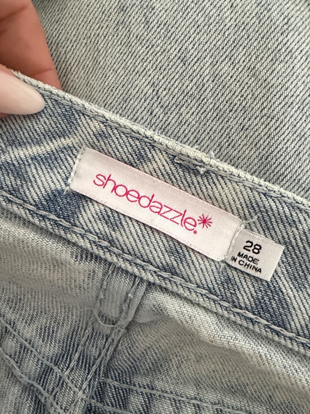 Shoe Dazzle Light Blue Distressed Straight Leg Jeans - Picture 2 of 2